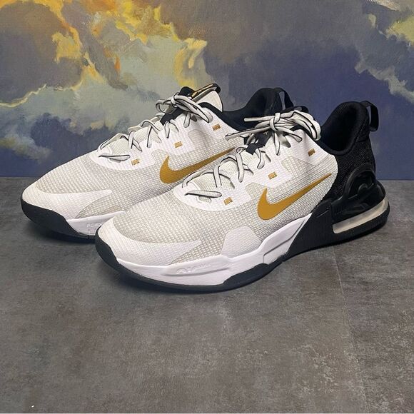 Nike Air Max Alpha Trainer 5 'White Gold Suede' DM0829-101 Men's Sneakers Sz 12 - Picture 2 of 16